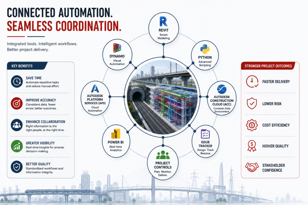 How BIM Automation is Reshaping Coordination on Large Infrastructure Projects 5 Connected automation and project efficiency